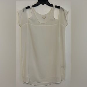 Silence & Noise Cold Shoulder White Mini Dress, Small